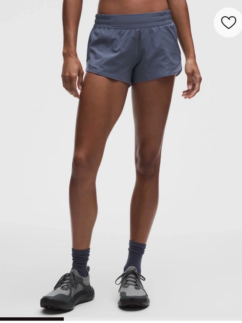 lululemon athletica Ruched High-Waist Athletic Shorts — Slate Blue
